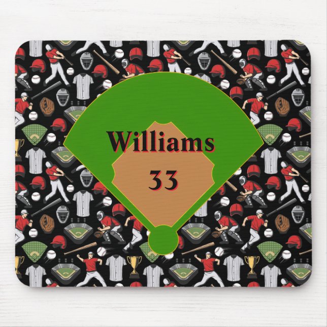 Tapis De Souris Personalized Baseball Mousepad (Devant)