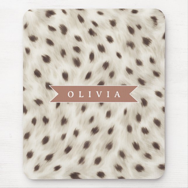 Tapis De Souris Personalized Chic Neutral Leopard Animal Print (Devant)