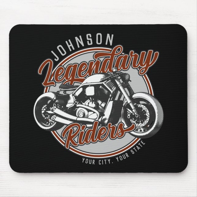 Tapis De Souris Personalized Motorcycle Legendary Rider Biker (Devant)