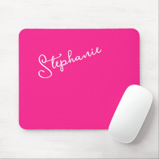 Tapis De Souris Personalized Script Name Stylish Bright Hot Pink 