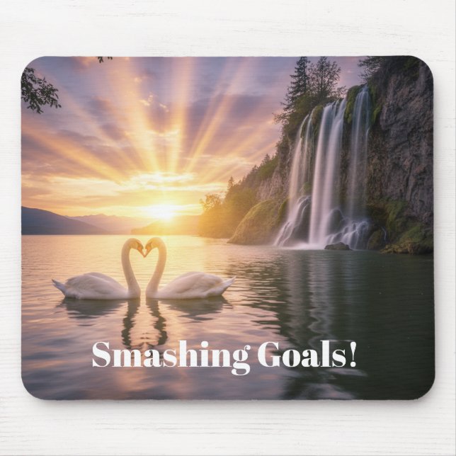 Tapis De Souris Personalized Trumpeter swans in the sunrise -  (Devant)