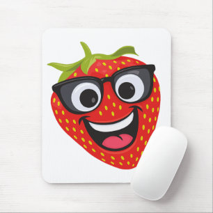 Tapis De Souris Personnage Cool Fraise – Art de Fruit Kawaii Amusa