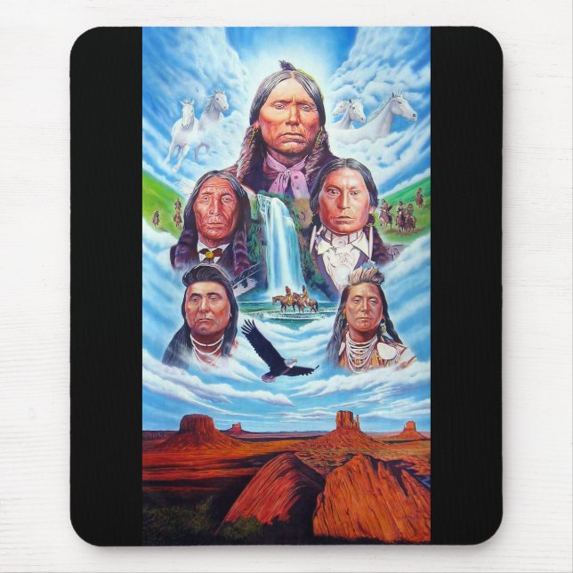 Tapis De Souris Personnalisable Chiefs Indiens d'Amérique (Devant)