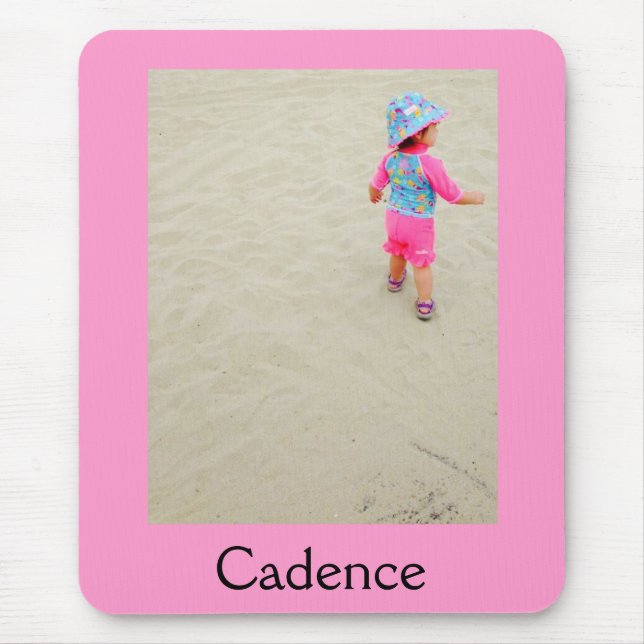 Tapis de souris personnalisable de photo et de nom (Devant)