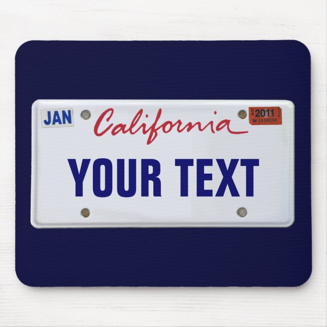 Tapis De Souris (Personnalisable) Plaque de licence Californie (Devant)
