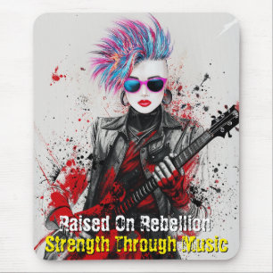 Tapis De Souris Personnalisable Punk Girl Guitarist Art Inspiratio