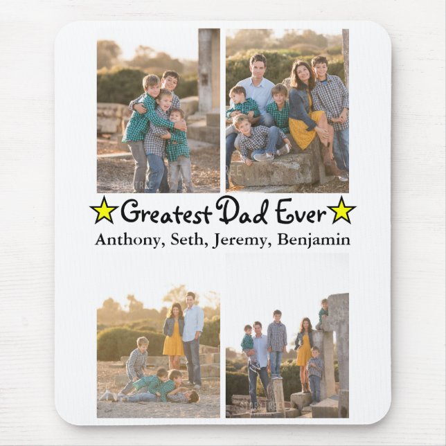 Tapis De Souris Personnalisé 4 photo plus grand papa jamais Fête d (Devant)