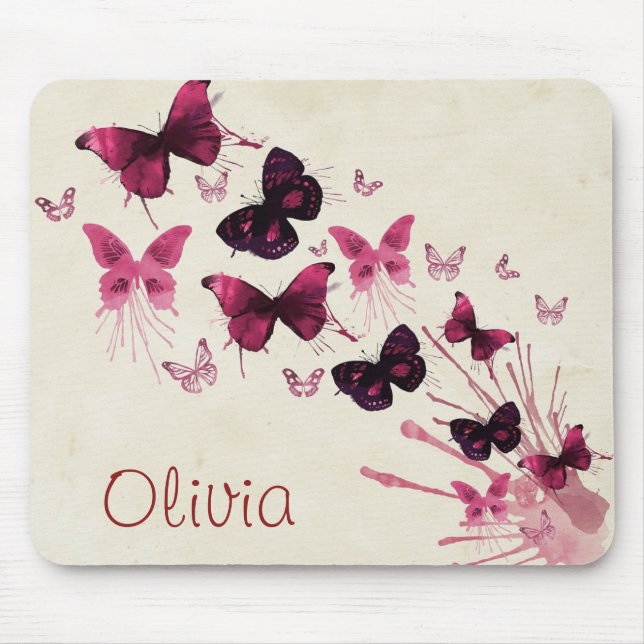 Tapis de souris personnalisé de papillons de (Devant)