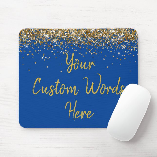 Tapis De Souris Personnalisé Jeu bleu et or Son cadeau d'anniversa (Avec souris)