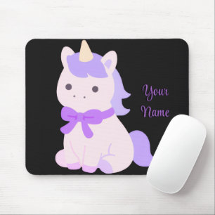Tapis de souris personnalisé licorne assise Kawaii