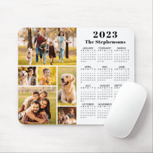 Tapis De Souris Personnalisé Moderne 2023 Calendrier 6 Collage pho