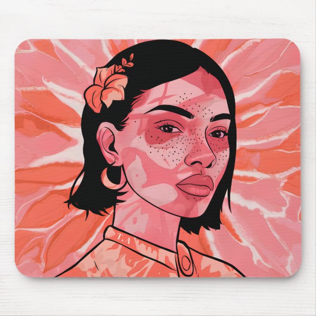 Tapis De Souris Personnalisé Moderne boho féminine minimaliste art (Devant)