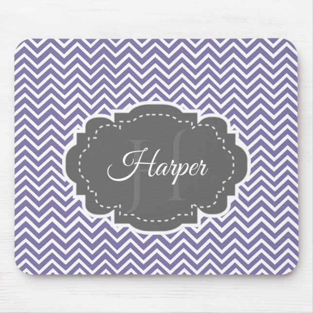 Tapis De Souris Personnalisé Purple Chevron (Devant)