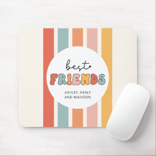 Tapis De Souris Personnalisé Retro Meilleurs Amis BFFs Mete Bestie