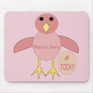 Tapis De Souris Personnalisé rose Anniversaire Fille Chick Mousepa