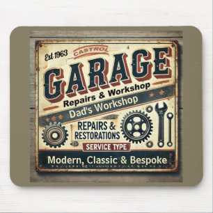 Tapis de souris personnalisé vintage garage