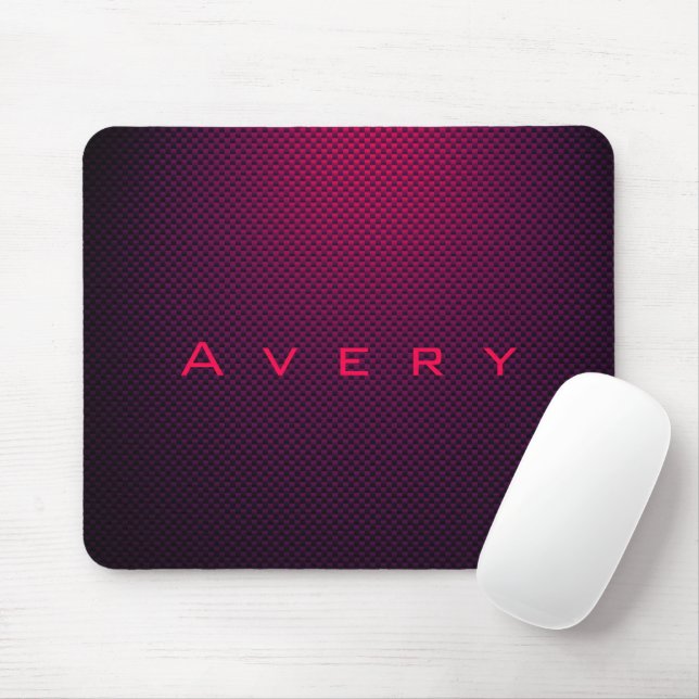 Tapis De Souris Personnalisé violet en fibre de carbone noire (Avec souris)