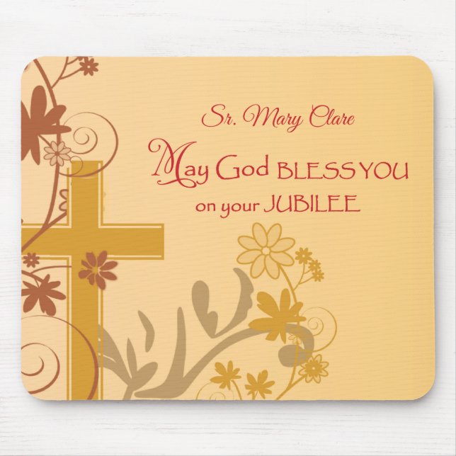 Tapis De Souris Personnaliser, Jubilee Anniversaire Nun Cross, Fil (Devant)