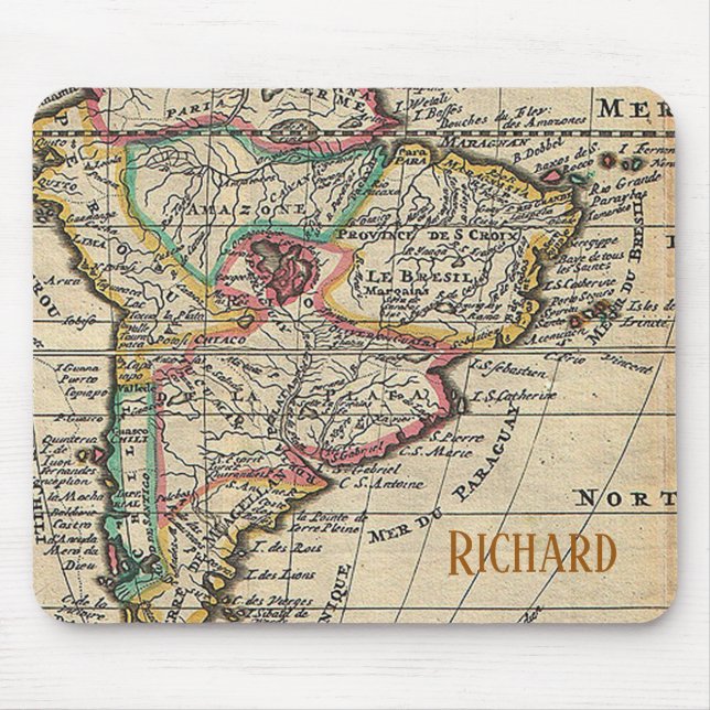 Tapis De Souris Personnaliser la carte des débuts de l'Amérique du (Devant)
