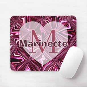 Tapis De Souris Personnaliser motif géométrique en marbre rose de 