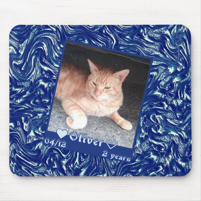 Tapis De Souris Personnaliser photo chat animal sur la texture ble (Devant)