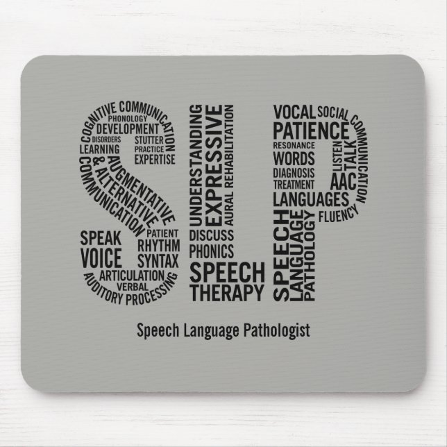Tapis De Souris Personnalisez l'orthophonie SLP (Devant)