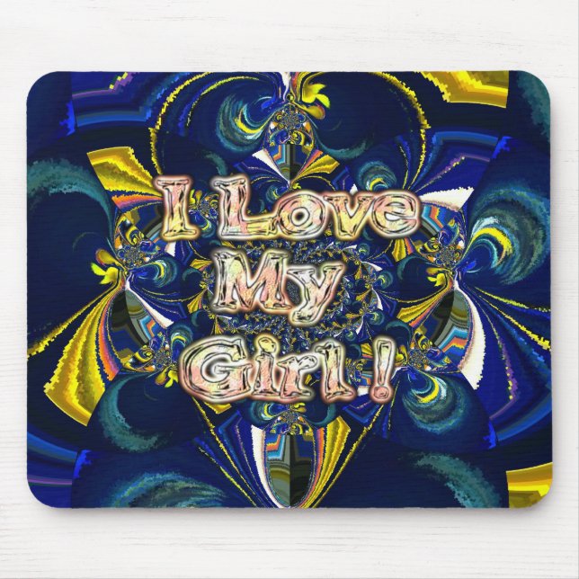 Tapis De Souris Personnalisez votre amour Infinité : J'aime ma fil (Devant)