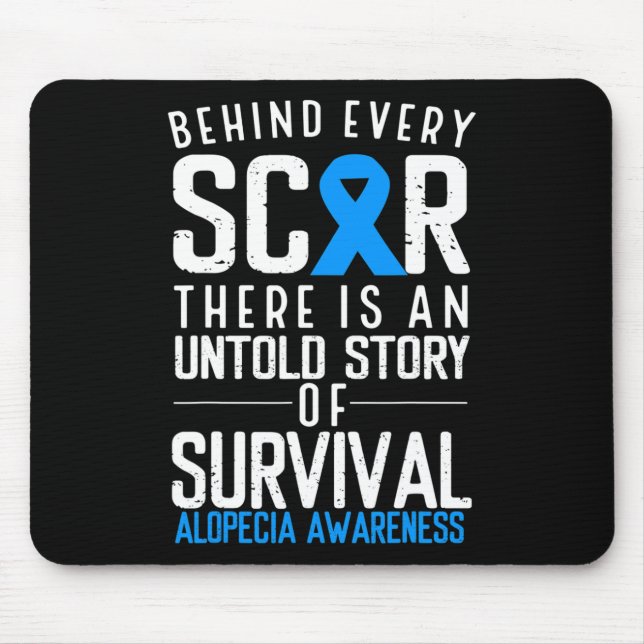 Tapis De Souris Perte de cheveux calcaire Bleu Ruban Alopecia Area (Devant)