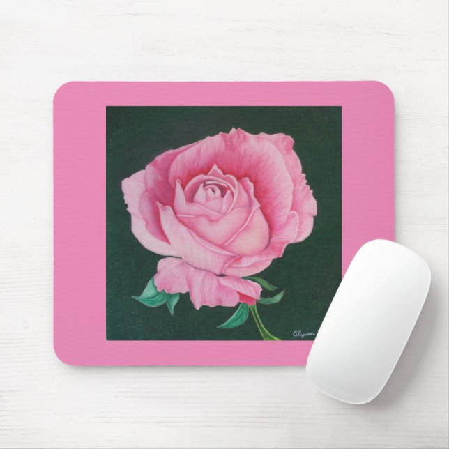 Tapis De Souris Pétales roses Mousepad (Avec souris)
