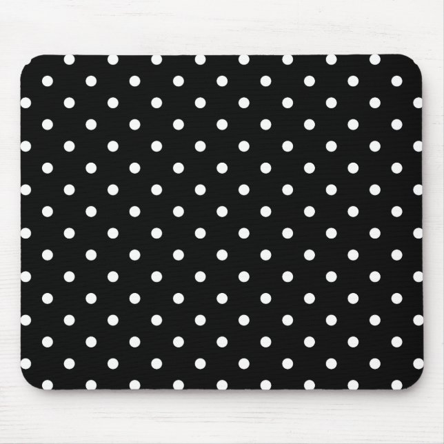 Tapis De Souris Petit arrière - plan noir Pois blanc (Devant)