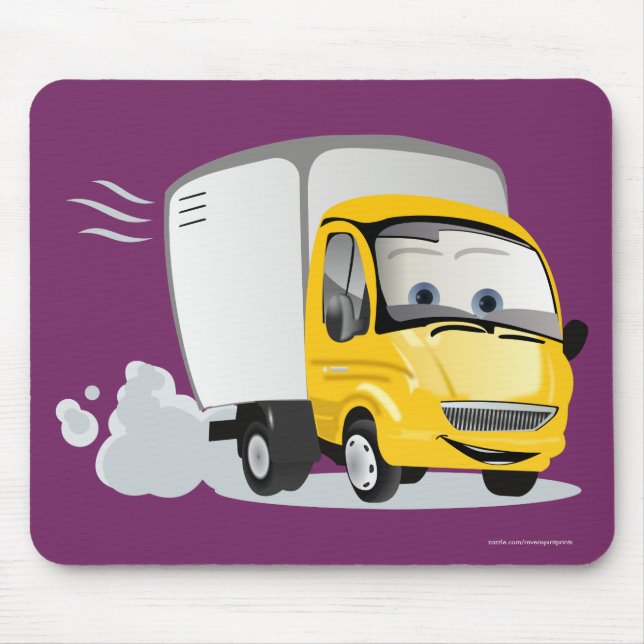 Tapis De Souris Petit Camion Cartoon Jaune pour enfants ! (Devant)
