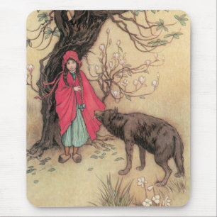 Tapis De Souris Petit chapeau rouge vintage par Warwick Goble