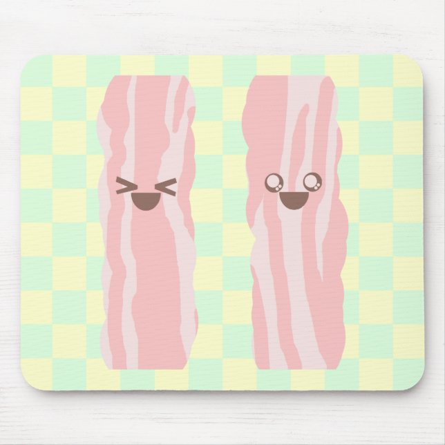 Tapis De Souris petit-déjeuner au bacon kawaii (Devant)