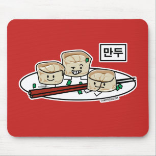 Tapis De Souris Petit déjeuner coréen le Hangeul de dim sum de