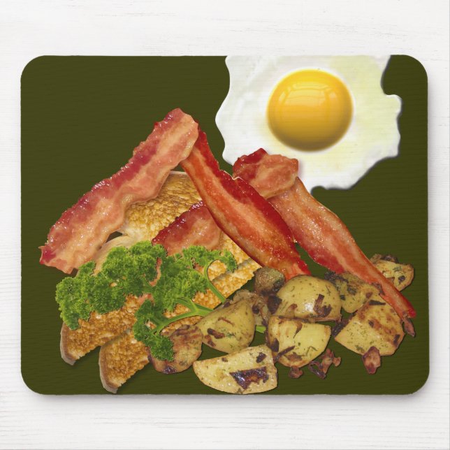 Tapis De Souris Petit-déjeuner Oeufs de bacon paysager (Devant)