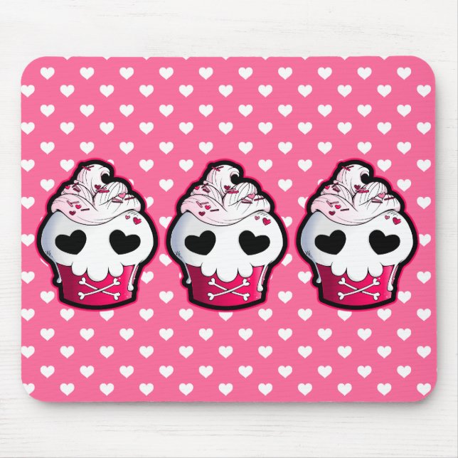Tapis De Souris Petit gâteau rose de crâne (Devant)