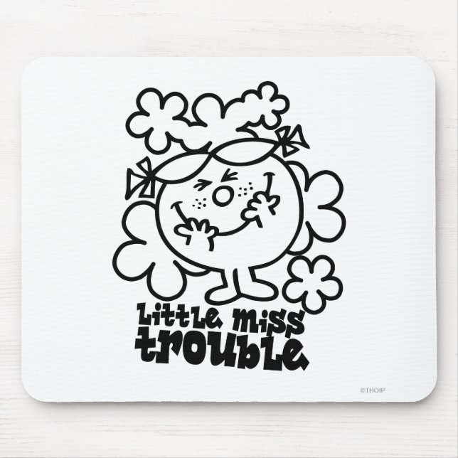 Tapis De Souris Petit problème de Miss | Noir et blanc (Devant)