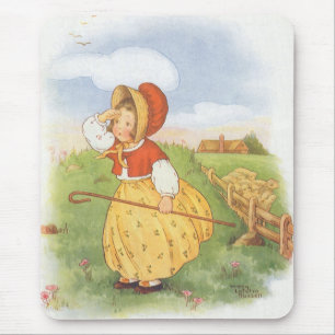 Tapis De Souris Petite Bo-Peep vintage Comptine de Mère l'Oie