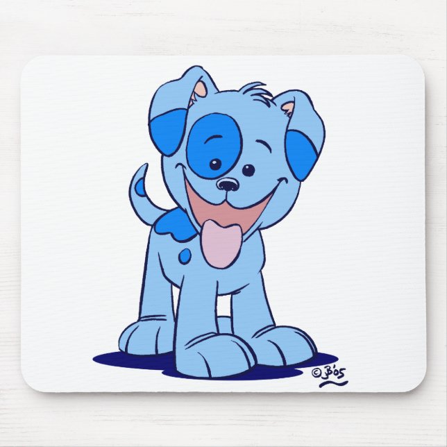 Tapis De Souris Petite mousepad de chiot bleu (Devant)