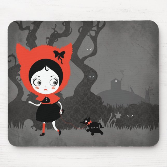 Tapis De Souris Peu de mousepad rouge de capuchon (Devant)