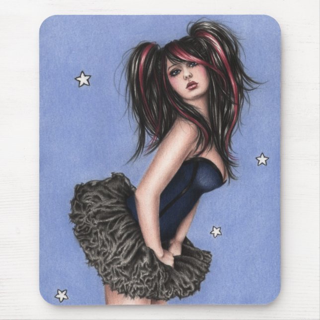 Tapis De Souris Peu d'étoile bleue Mousepad (Devant)