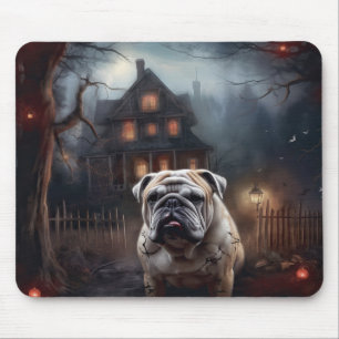 Tapis De Souris Peur d'Halloween Bulldog
