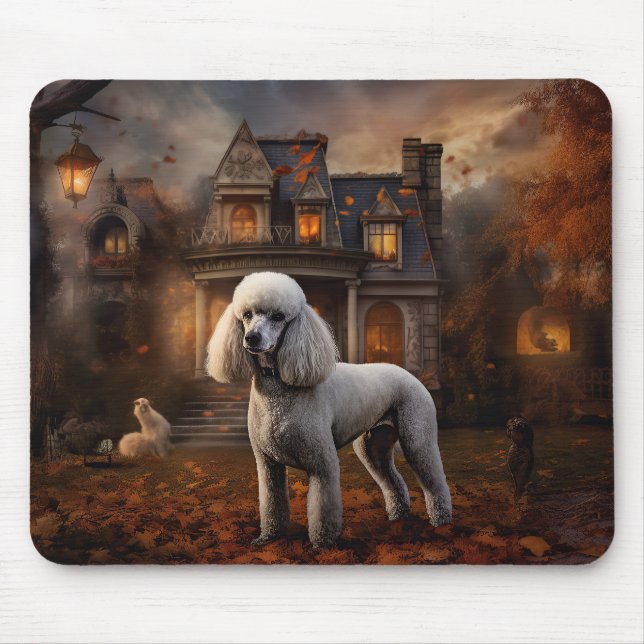 Tapis De Souris Peur Halloween caniche (Devant)