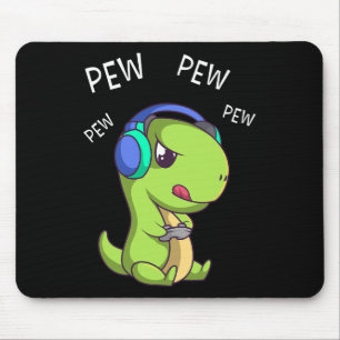Tapis De Souris Pew Pew Pew T-rex Dinosaure Mignon Vidéo Joueur Je