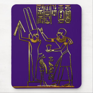 Tapis De Souris Pharaon égyptien et Hiéroglyphes Mousepad
