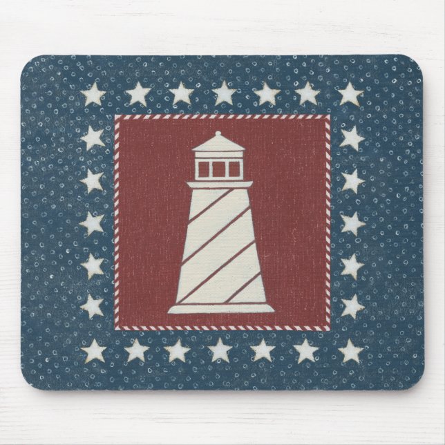 Tapis De Souris Phare côtier de l'art | sur le rouge (Devant)