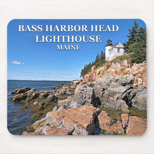 Tapis De Souris Phare de Bass Harbour Head, Maine Mousepad (Devant)