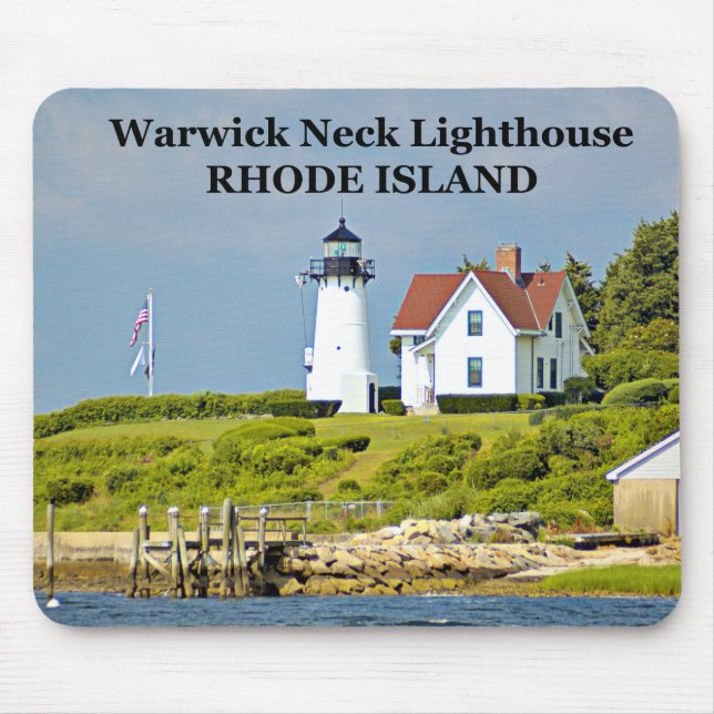 Tapis De Souris Phare de cou de Warwick, Île de Rhode Mousepad (Devant)