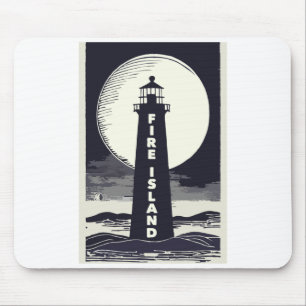 Tapis De Souris Phare de Fire Island New York Lune