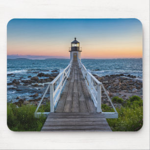 Tapis De Souris Phare de point de Marshall au coucher du soleil